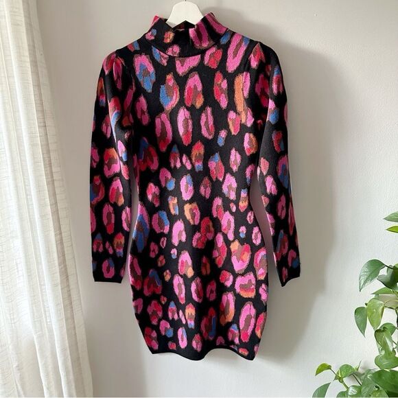 FARM Rio Cut Out Knit Mini Dress- Iridescent Leopards - Picture 3 of 8